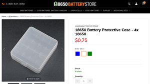 18650 Battery Store - 4-Battery Storage Case
