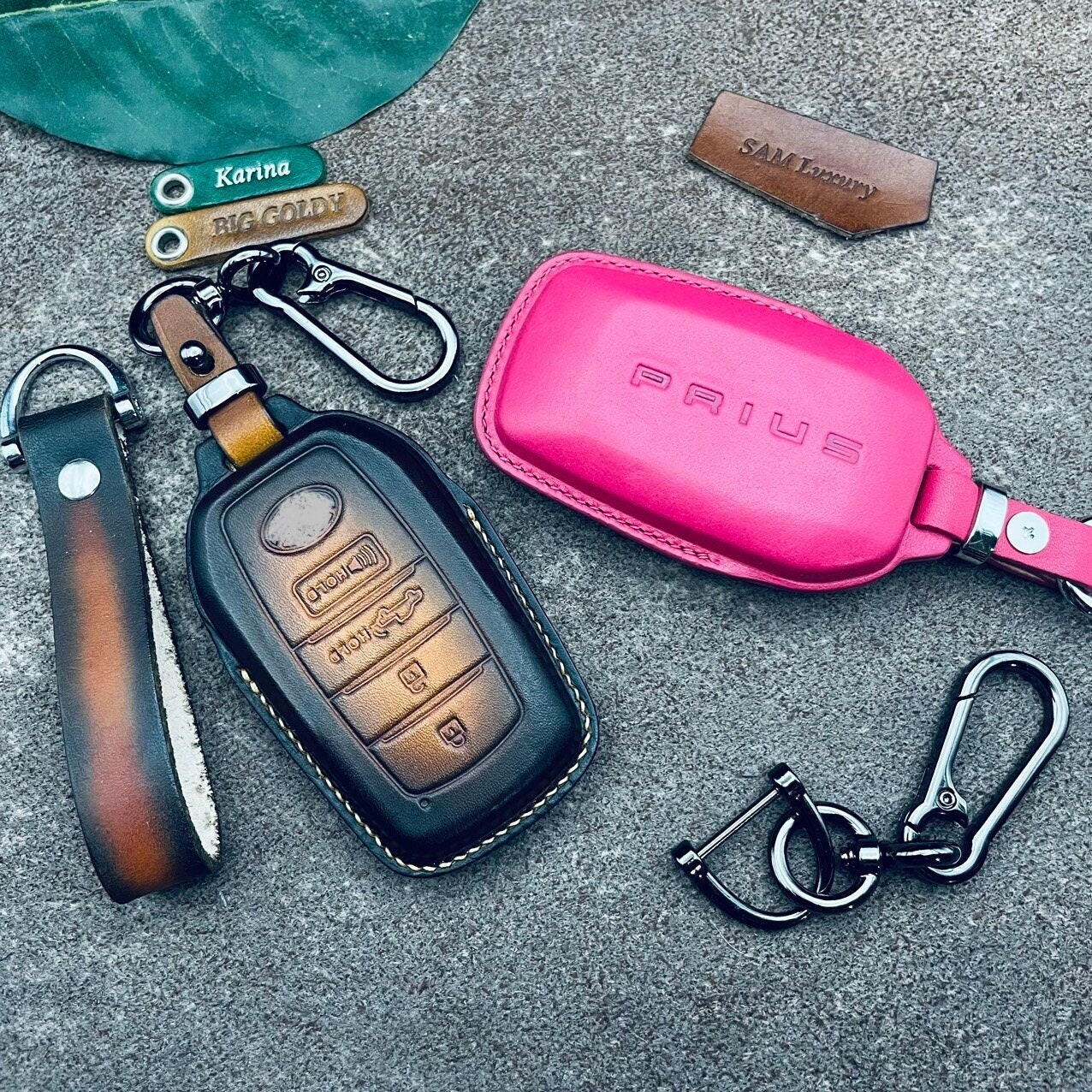 An application scenario or product detail of 2024 toyota prius alcantara key fob cover - Image 16