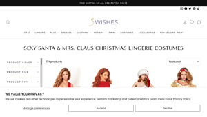 3Wishes - Sexy Santa & Mrs. Claus Costumes