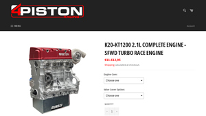 4 Piston Racing - K20-KT1200 2.1L Complete Engine