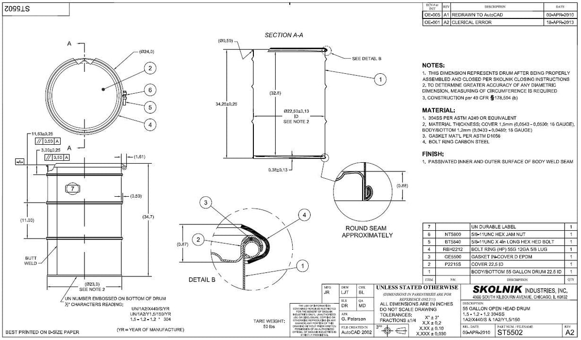 An application scenario or product detail of 55 gallon drum inches to gallons chart - Image 6
