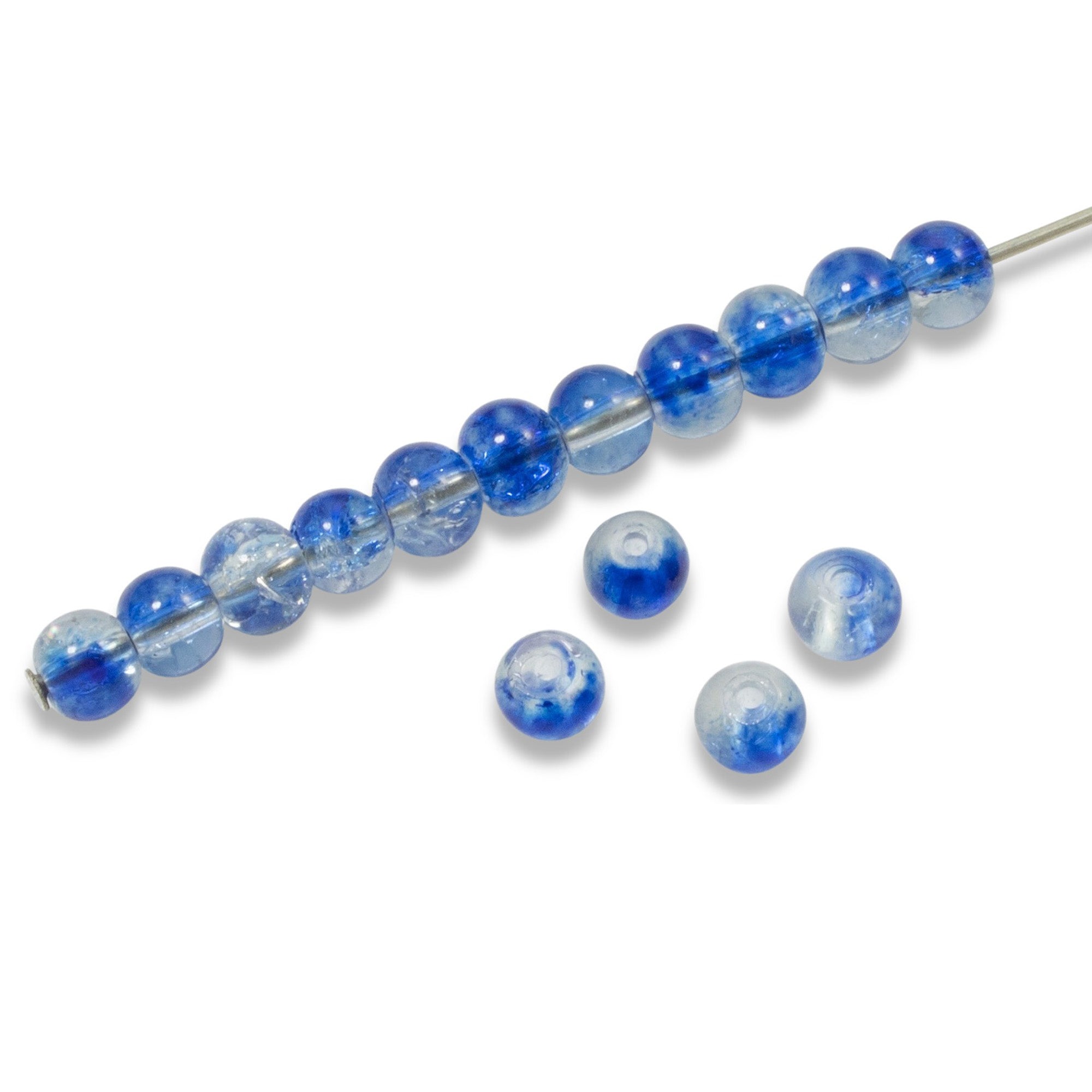 An application scenario or product detail of 6mm blue pink round crackle beads - Image 7