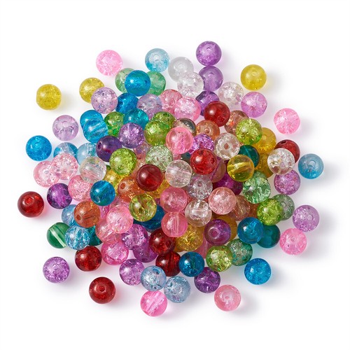 An application scenario or product detail of 6mm blue pink round crackle beads - Image 12