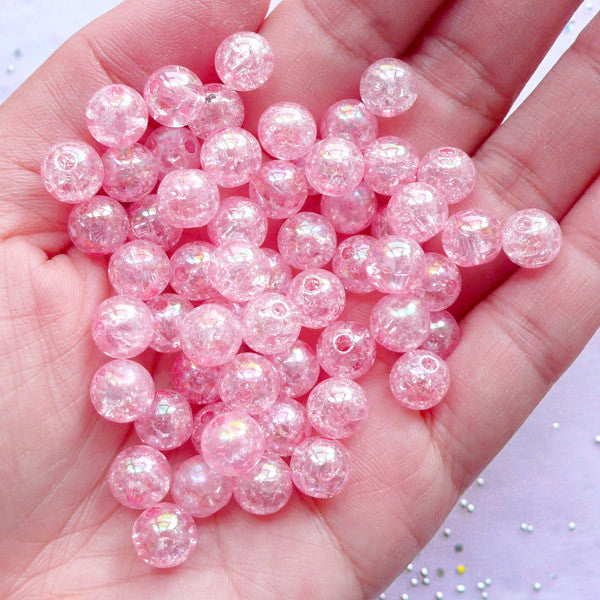 An application scenario or product detail of 6mm blue pink round crackle beads - Image 13
