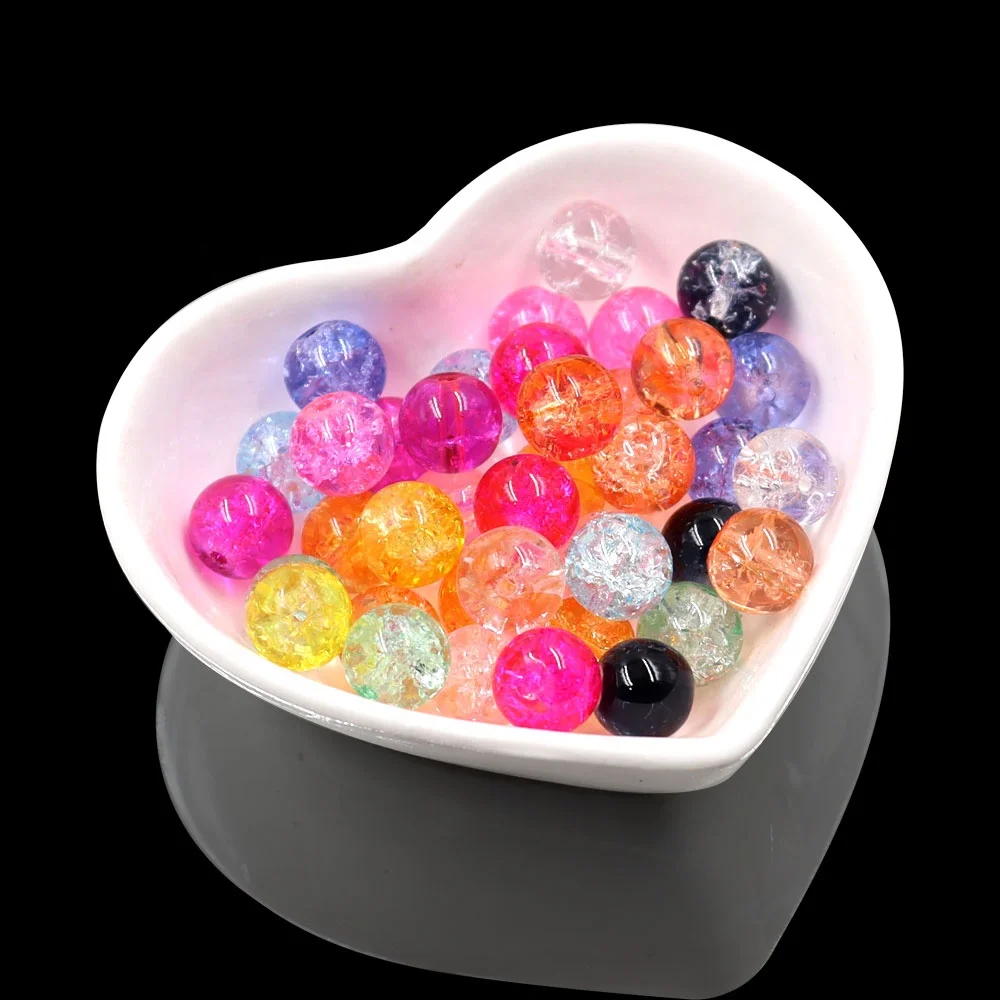 An application scenario or product detail of 6mm blue pink round crackle beads - Image 19