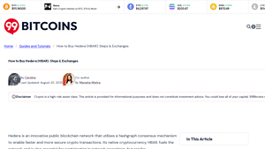 Screenshot of How to Buy Hedera (HBAR): Steps & Exchanges