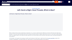 Accu Components - Left-Hand vs Right-Hand Threads