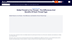 Accu Components - Thread Types Explained