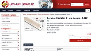 AccuGlass - Ceramic Insulator 2 Hole Design