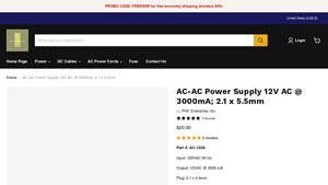 PHC Enterprise - AC-AC Power Supply 12V AC @ 3000mA