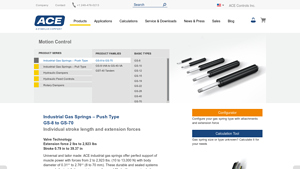 Ace Controls - GS Series Industrial Gas Springs