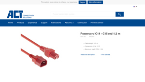 Act Connectivity - IEC 60320 C14 to C15 Power Cord