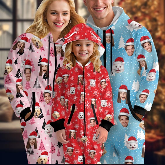 An application scenario or product detail of adult christmas onesie - Image 2