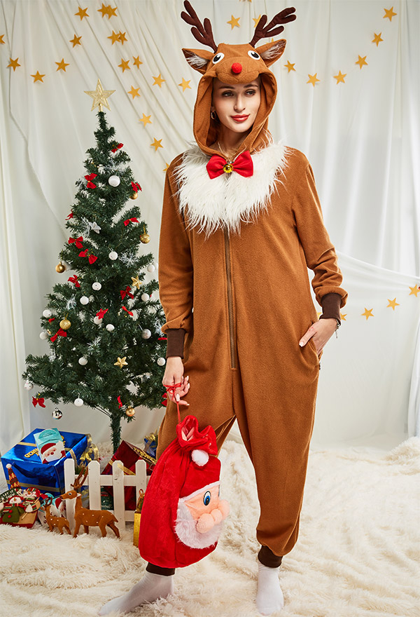 An application scenario or product detail of adult christmas onesie - Image 18