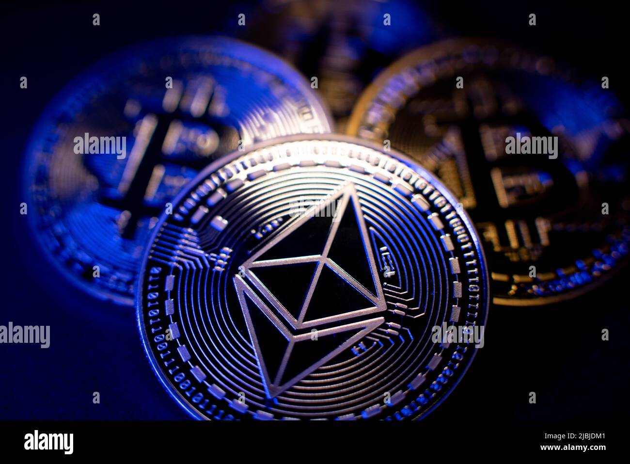 Featured image for aethir coin - Ethereum Coin and Bitcoin in background ...