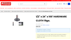 A Fence - 1/2 x 24 x 100' Hardware Cloth
