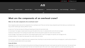 AG Cranes - Hoist Unit & Crane Beam