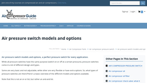 Air Compressor Guide - Air Pressure Switches
