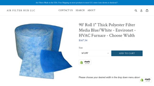 Environet - 90' Roll 1 Thick Polyester Filter Media