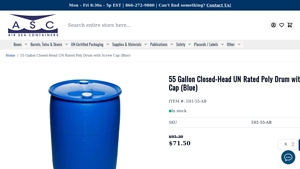 Air Sea Containers - 55 Gallon HDPE Poly Drum