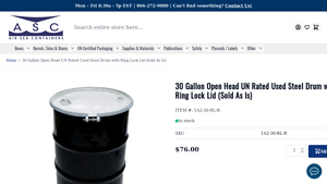 Air Sea Containers - 30 Gallon Steel Drum