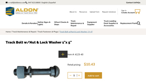 Aldonco - Track Bolt w/Nut & Lock Washer 1x 5