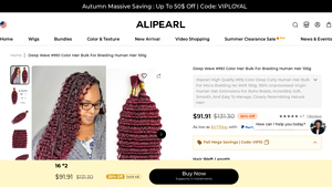 Ali Pearl - Deep Wave #99J Color Hair Bulk