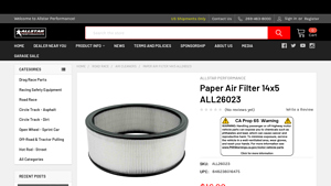 Allstar Performance - Paper Air Filter Element 14 x 5