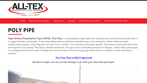 Alltex Irrigation - High Density Polyethylene Pipe (HDPE)