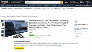 Hummer - Rear Side Window Cover Trim Panel