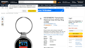 KIESENBERG - Transylvania Historical Crest 3D Key Ring
