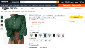 FENGQIYUNHAI - Women’s Elegant Lace Trim Blouse
