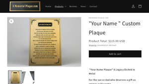 A Memorial Plaque - Your Name Custom Plaque