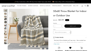 American Flat - 50x60 Cotton Throw Blanket