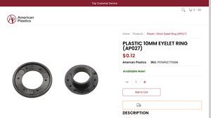 American Plastics - Plastic 10mm Eyelet Ring