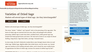 America's Test Kitchen - Dried Sage Varieties