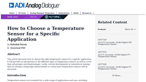 Analog - Types of Temperature Sensors