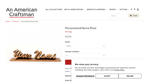 An American Craftsman - Personalized Name Plate