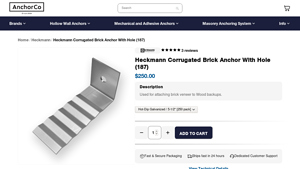 AnchorCo - Corrugated Brick Anchor with Hole