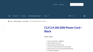 AndCable - C13 C14 10A 250V Power Cord