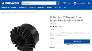 AndyMark - 20 Tooth Steel Miter Gear