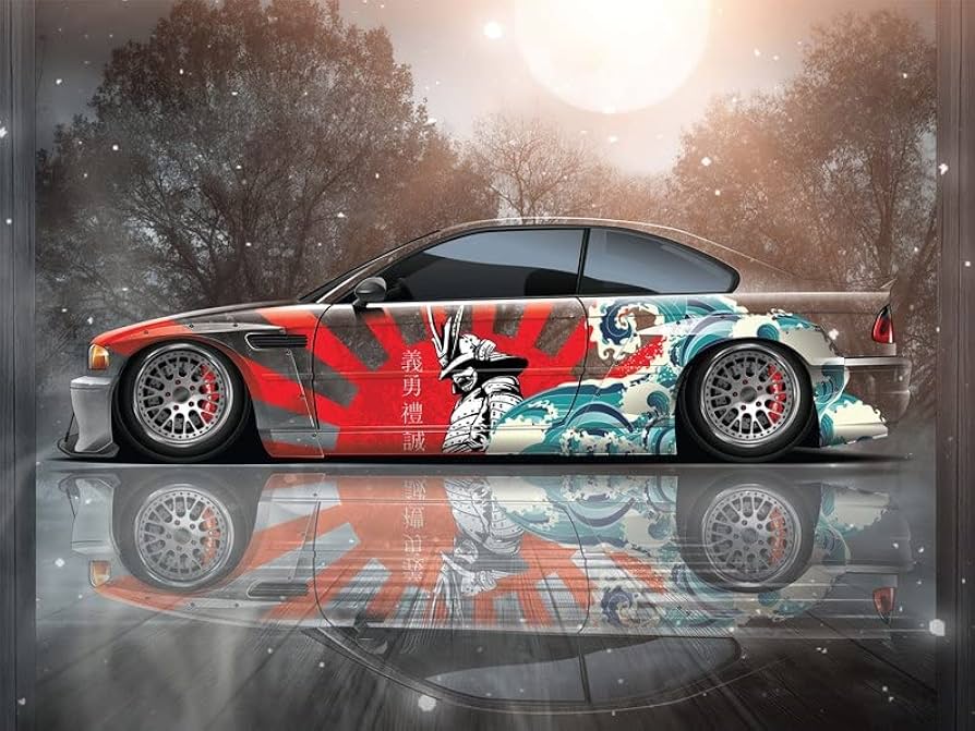 An application scenario or product detail of anime car vinyl wrap - Image 19