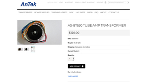 AnTek Products Corp - AS-8T650 Tube Amp Transformer