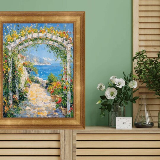 An application scenario or product detail of antique gold frame on wall 24x36 - Image 7