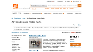 Home Depot - Air Conditioner Motor Parts
