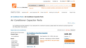 Home Depot - Air Conditioner Dual Run Capacitor