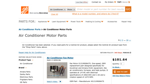 Home Depot - Air Conditioner Motor Parts