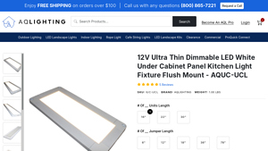 AQLIGHTING - 12V Ultra Thin Dimmable LED Under Cabinet Panel Light