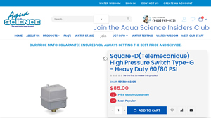 Aqua Science - Square-D High Pressure Switch Type-G