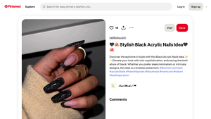 Pinterest - Stylish Black Acrylic Nails Ideas